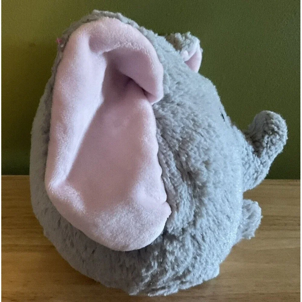 Elephant Stuffed Animal Big Glitter‎ Pink Eyes, Round, 8